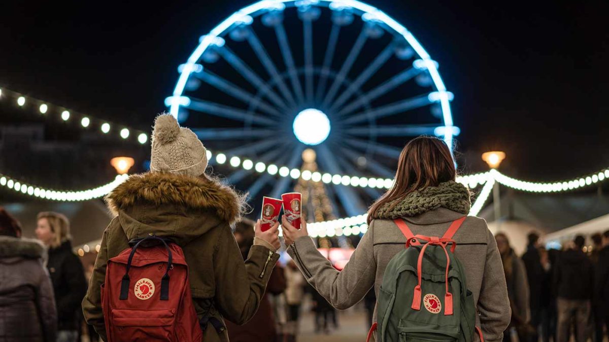 Young women toast Christmas in Brno